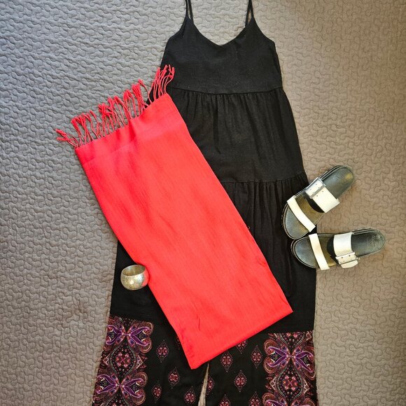 Black Spaghetti Strap Midi Dress - Picture 1 of 10